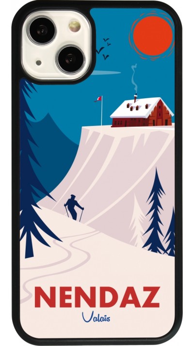 iPhone 13 Case Hülle - Silikon schwarz Nendaz Cabane Ski