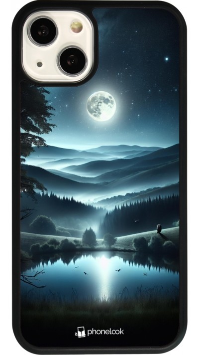Coque iPhone 13 - Silicone rigide noir Night Sky View