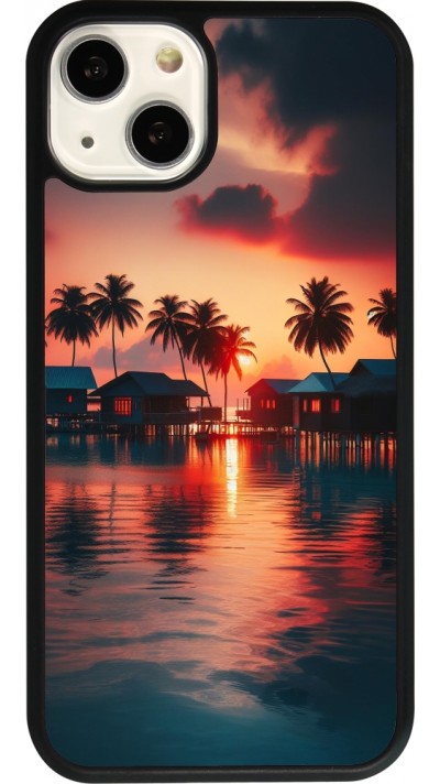 iPhone 13 Case Hülle - Silikon schwarz Paradies Malediven
