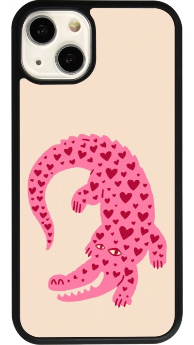 iPhone 13 Case Hülle - Silikon schwarz Pink crocodile 2026