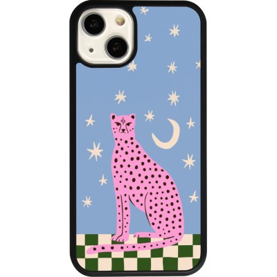 iPhone 13 Case Hülle - Silikon schwarz Pink leopard with stars 2026