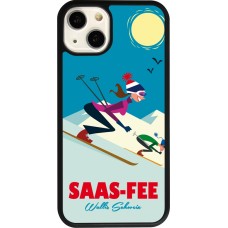 iPhone 13 Case Hülle - Silikon schwarz Saas-Fee Ski Downhill