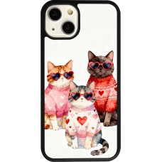 Coque iPhone 13 - Silicone rigide noir Saint Valentines Day 26 Cat Love