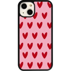 Coque iPhone 13 - Silicone rigide noir Saint Valentines Day 26 Pattern heart