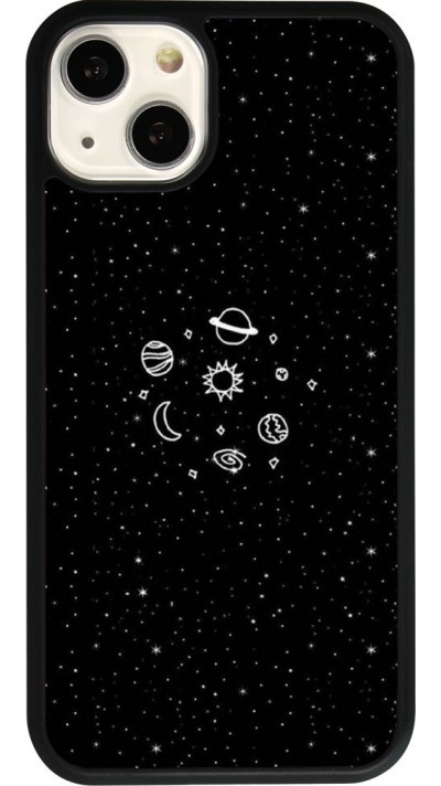 Coque iPhone 13 - Silicone rigide noir Space Doodle