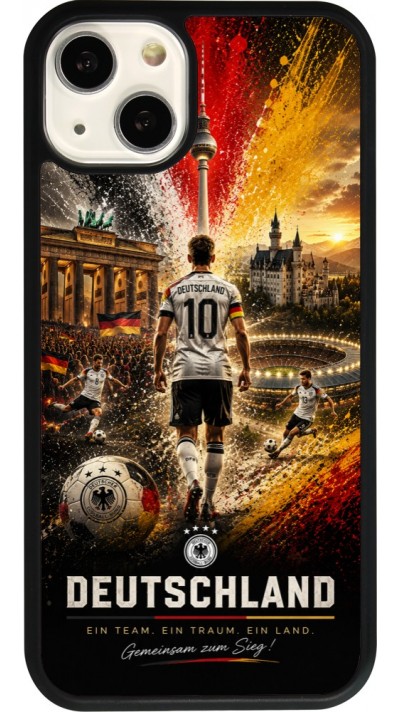 iPhone 13 Case Hülle - Silikon schwarz Fussball Deutschland splash 2026