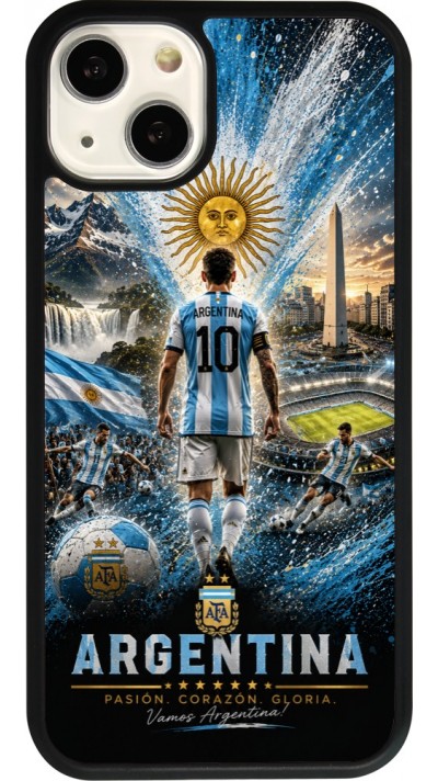 iPhone 13 Case Hülle - Silikon schwarz Fussball Argentinien splash 2026
