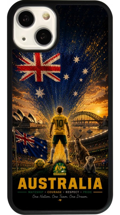 iPhone 13 Case Hülle - Silikon schwarz Fussball Australien splash 2026