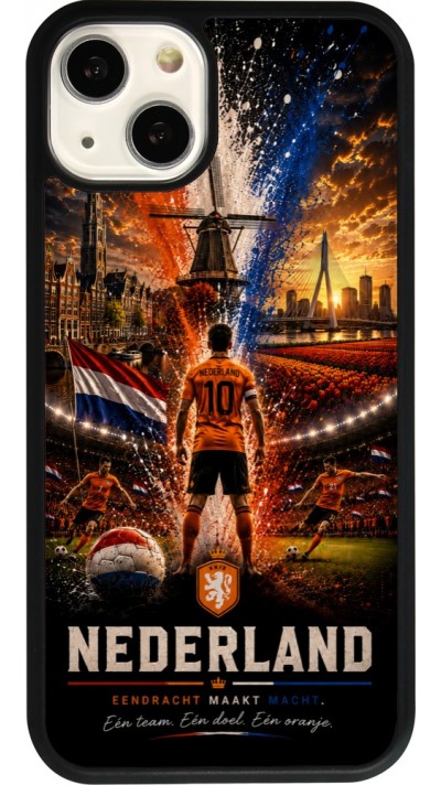 iPhone 13 Case Hülle - Silikon schwarz Fussball Niederlande splash 2026