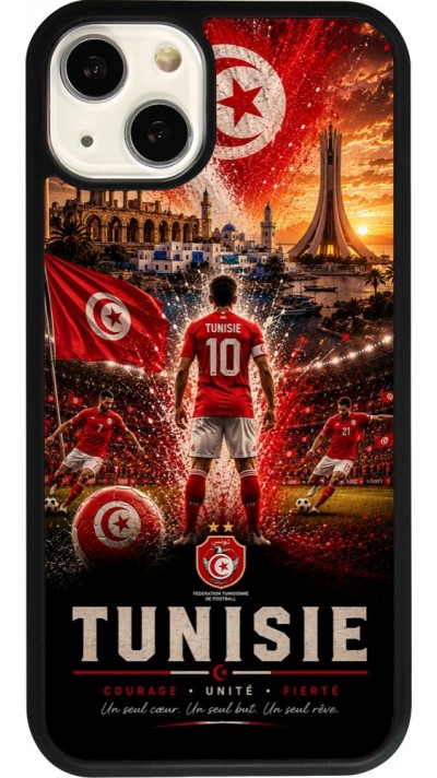 iPhone 13 Case Hülle - Silikon schwarz Fussball Tunesien splash 2026