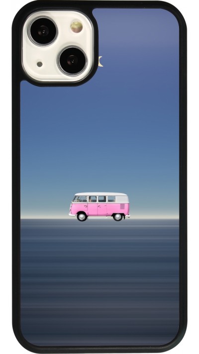 Coque iPhone 13 - Silicone rigide noir Spring 23 pink bus