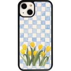 iPhone 13 Case Hülle - Silikon schwarz Blue vichy tulips 2026