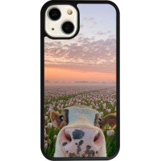 iPhone 13 Case Hülle - Silikon schwarz Cow with tulips 2026