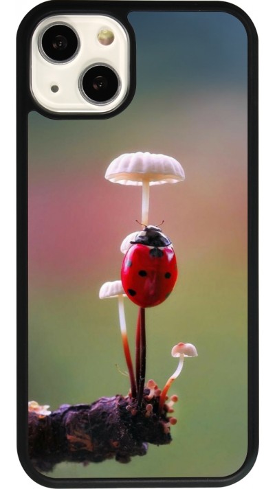 iPhone 13 Case Hülle - Silikon schwarz Ladybird on a mushroom 2026