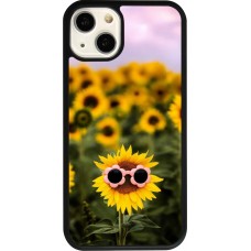 Coque iPhone 13 - Silicone rigide noir Sunflower with glasses 2026