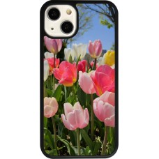 Coque iPhone 13 - Silicone rigide noir Tulips 2026