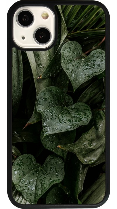 Coque iPhone 13 - Silicone rigide noir Spring 23 fresh plants