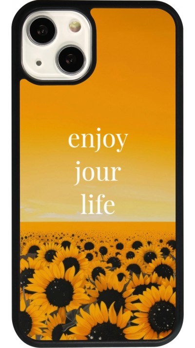 iPhone 13 Case Hülle - Silikon schwarz Summer 2025 Enjoy your life