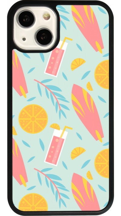 iPhone 13 Case Hülle - Silikon schwarz Summer 2025 Pattern citron