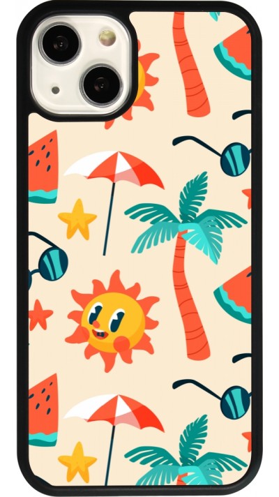 iPhone 13 Case Hülle - Silikon schwarz Summer 2025 Pattern soleil