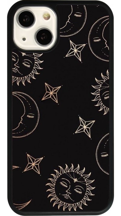 iPhone 13 Case Hülle - Silikon schwarz Suns and Moons