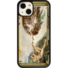 Coque iPhone 13 - Silicone rigide noir Tableau art - La Création d’Adam - Michel-Ange