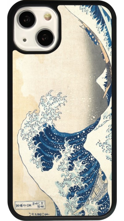 Coque iPhone 13 - Silicone rigide noir Tableau art - La Grande Vague de Kanagawa - Hokusai
