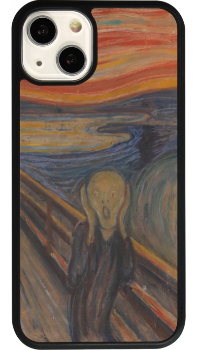 Coque iPhone 13 - Silicone rigide noir Tableau art - Le Cri - Edvard Munch