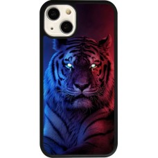 iPhone 13 Case Hülle - Silikon schwarz Tiger Blue Red
