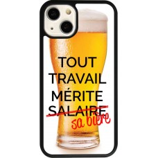 iPhone 13 Case Hülle - Silikon schwarz Tout travail mérite sa bière