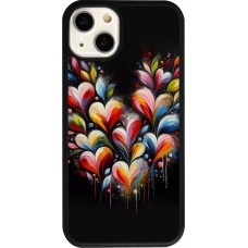 iPhone 13 Case Hülle - Silikon schwarz Valentin 2024 Schwarzes Herz Abstrakt