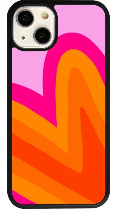 iPhone 13 Case Hülle - Silikon schwarz Valentine 2024 heart gradient
