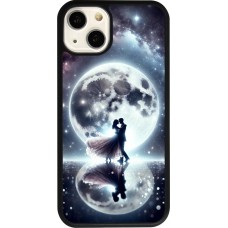 iPhone 13 Case Hülle - Silikon schwarz Valentin 2024 Liebe unter dem Mond