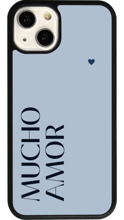 iPhone 13 Case Hülle - Silikon schwarz Valentine 2024 mucho amor azul