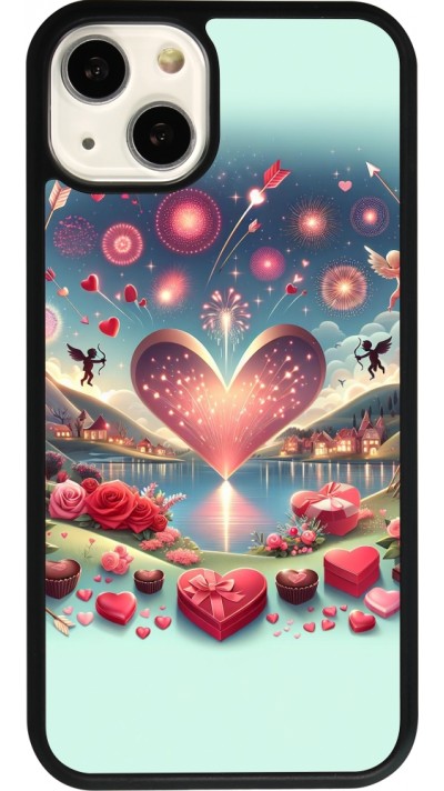 iPhone 13 Case Hülle - Silikon schwarz Valentin 2025 Schick
