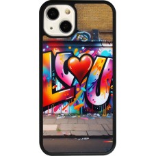 iPhone 13 Case Hülle - Silikon schwarz Valentin 2025 Liebe U Tag
