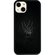 iPhone 13 Case Hülle - Silikon schwarz Valentine 2023 hands forever