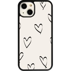 iPhone 13 Case Hülle - Silikon schwarz Valentine 2023 minimalist hearts