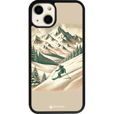 iPhone 13 Case Hülle - Silikon schwarz Vintage Skiberg