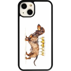 iPhone 13 Case Hülle - Silikon schwarz Wine Teckel