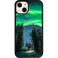 iPhone 13 Case Hülle - Silikon schwarz Winter 22 Northern Lights
