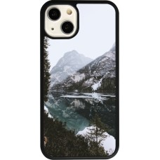 iPhone 13 Case Hülle - Silikon schwarz Winter 22 snowy mountain and lake