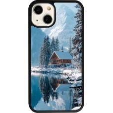 iPhone 13 Case Hülle - Silikon schwarz Winter 25 Winter house forest day