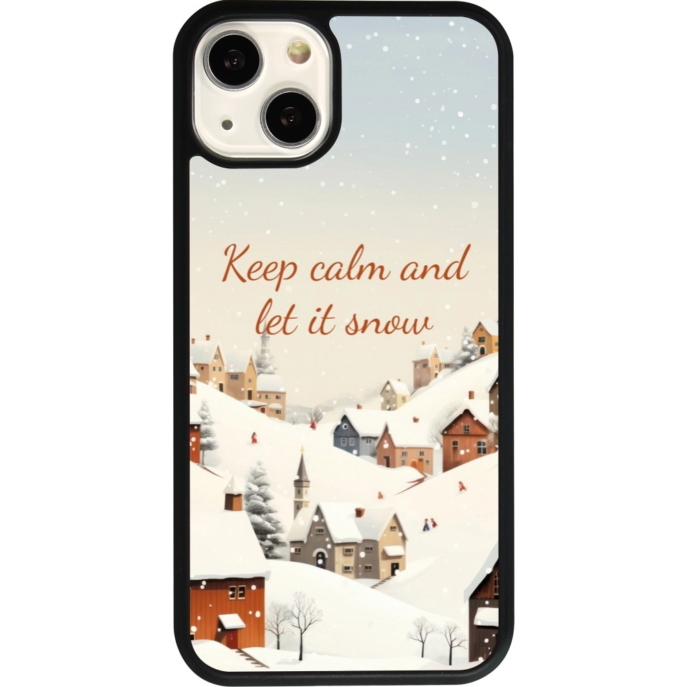 iPhone 13 Case Hülle - Silikon schwarz Winter 25 Winter Keep calm and let it snow