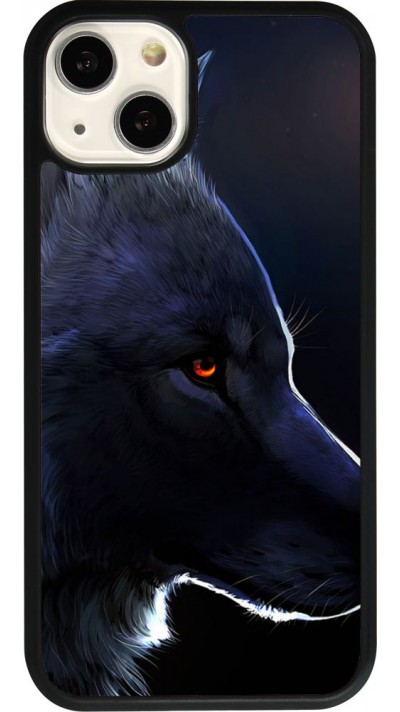 iPhone 13 Case Hülle - Silikon schwarz Wolf Shape