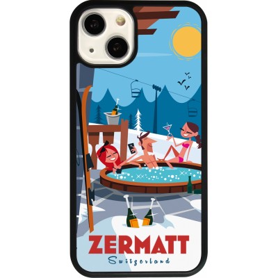 iPhone 13 Case Hülle - Silikon schwarz Zermatt Mountain Jacuzzi