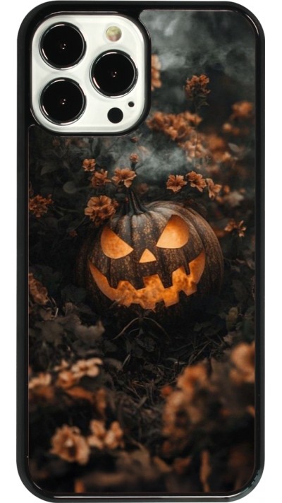 Coque iPhone 13 Pro Max - Halloween 2025 Pumpkin with flowers