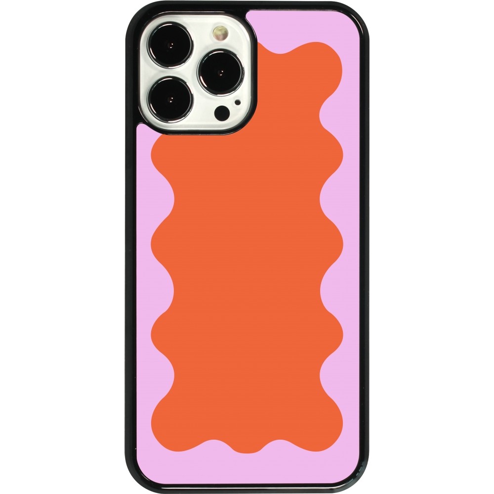 iPhone 13 Pro Max Case Hülle - Wavy Rectangle Orange Pink