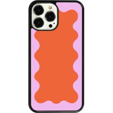 iPhone 13 Pro Max Case Hülle - Wavy Rectangle Orange Pink