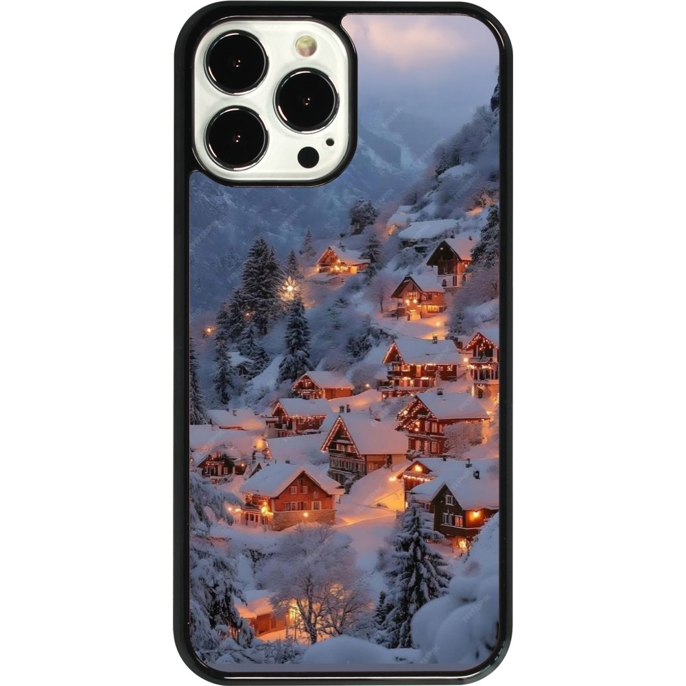 iPhone 13 Pro Max Case Hülle - Winter 25 Winter snowy village